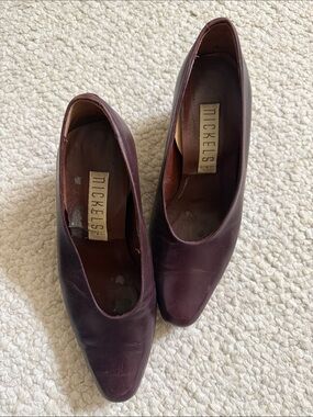 Nickels Women's Dark Brown Leather Pointed-Toe Pumps